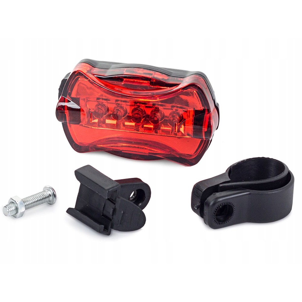 LED lampa na bicykel s držiakom 5 LED AAA červená megamix.sk