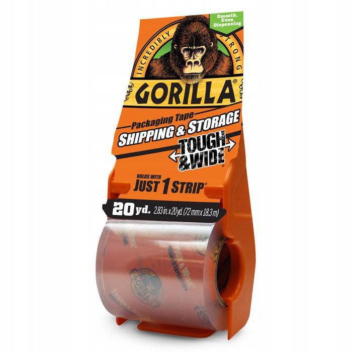 Lepiaca páska priehľadná s držiakom 18m 72mm na balenie Gorilla megamix.sk