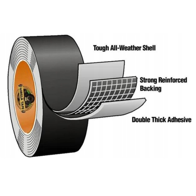 Opravná lepiaca páska čierna vodeodolná 11m 48mm Gorilla megamix.sk