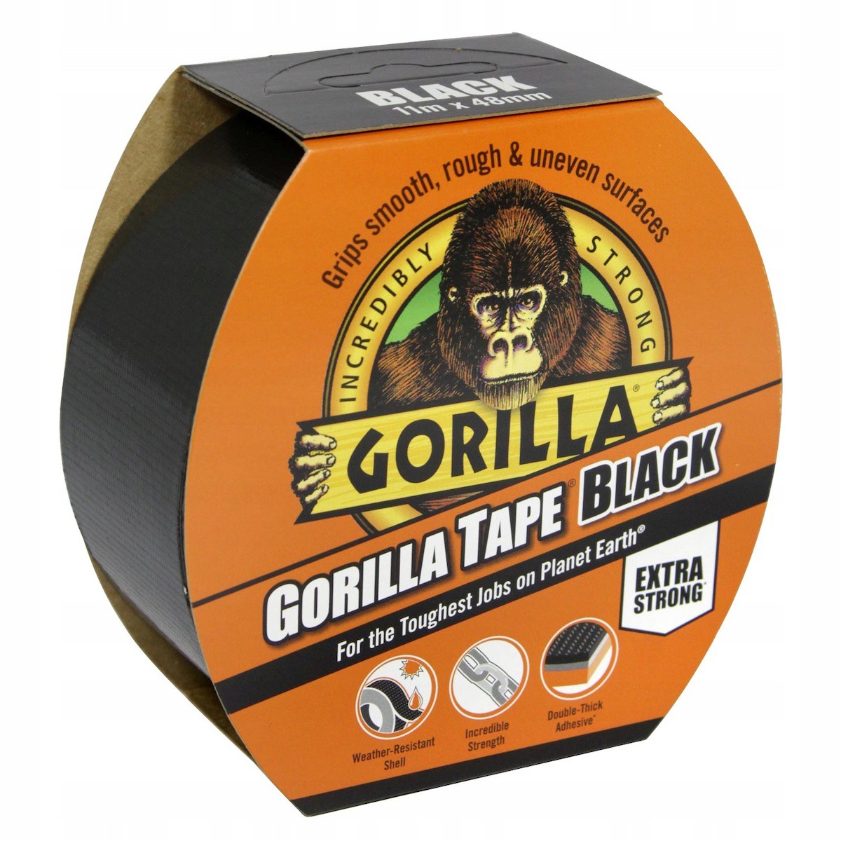 Opravná lepiaca páska čierna vodeodolná 11m 48mm Gorilla megamix.sk