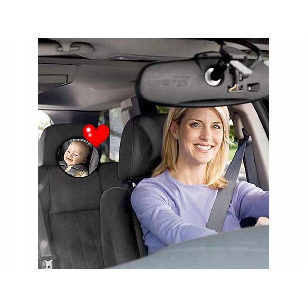 Otočné zrkadlo na pozorovanie dieťaťa do auta 19cm 360° megamix.sk