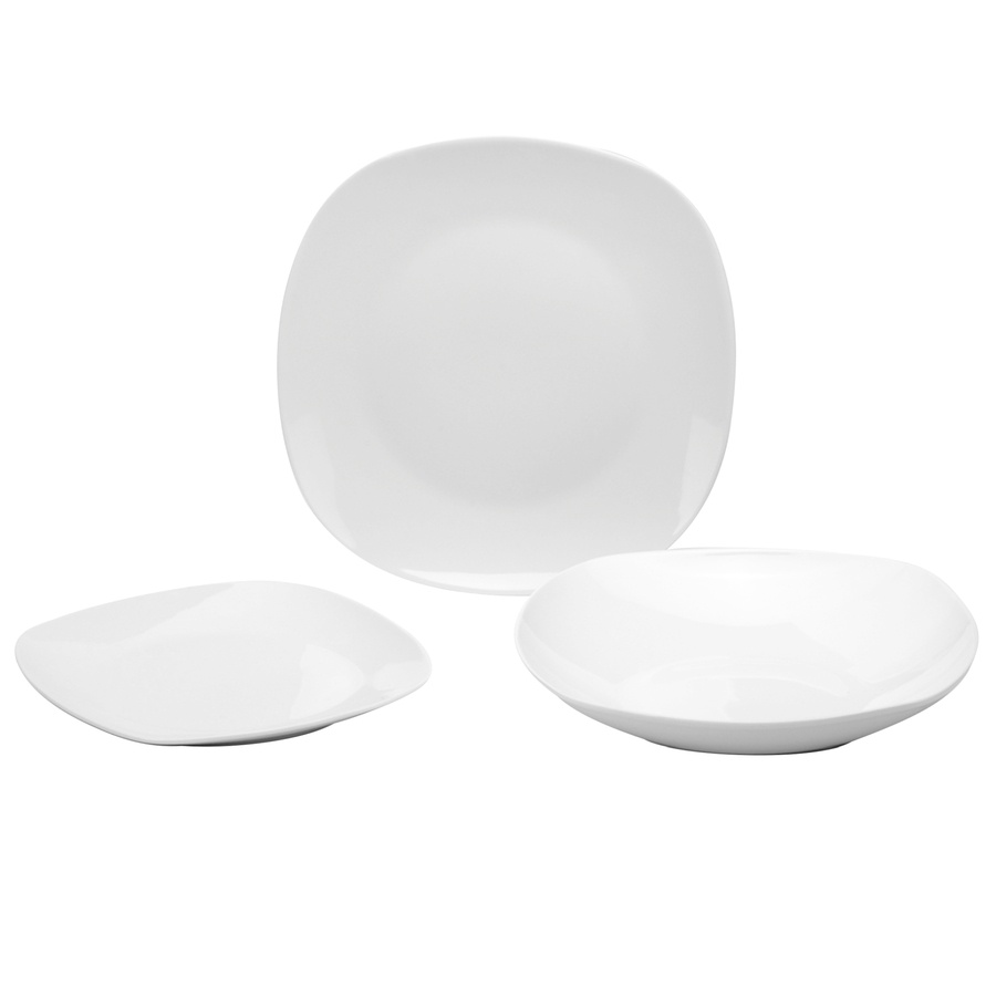 Plytký štvorcový biely tanier Pure 24cm megamix.sk