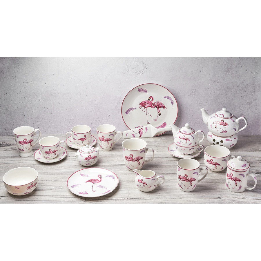 Porcelánový džbán so šálkou a podšálkou Flamingo 400 ml / 250 ml megamix.sk