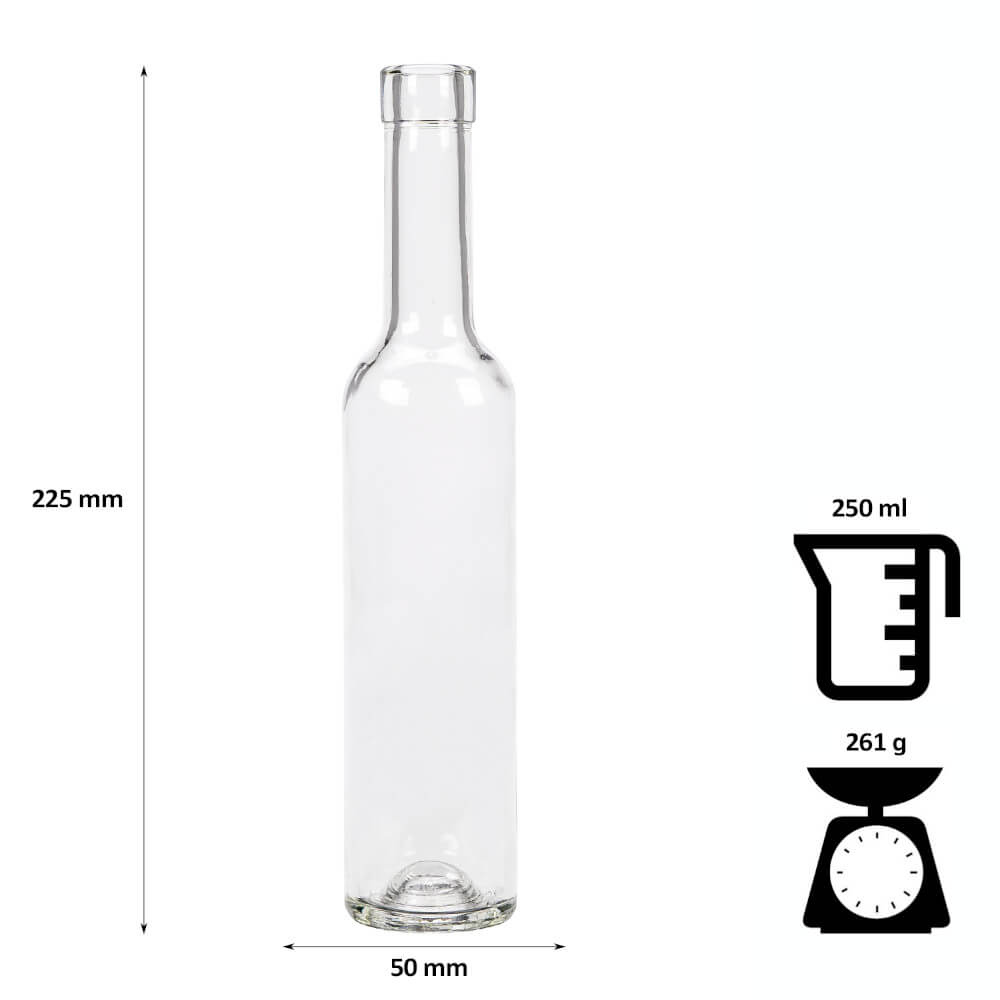 Sklenená fľaša 250ml 24cm FUTURA megamix.sk