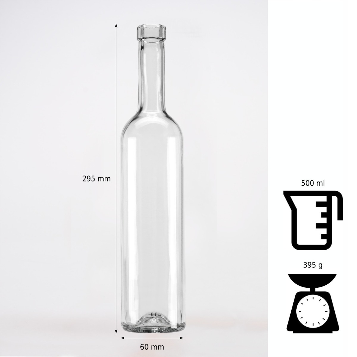 Sklenená fľaša 500ml 29cm FUTURA megamix.sk