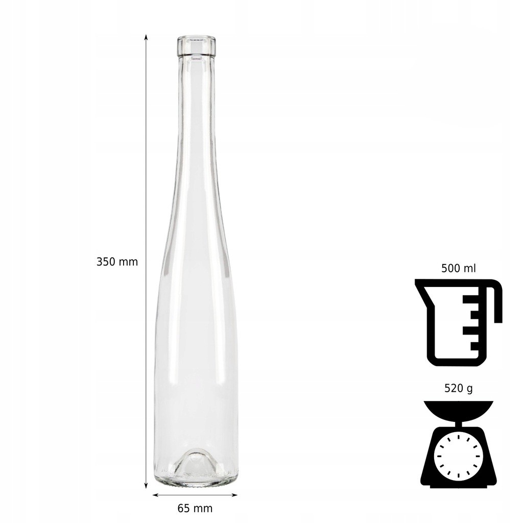 Sklenená fľaša 500ml 35cm BELVEDERE megamix.sk