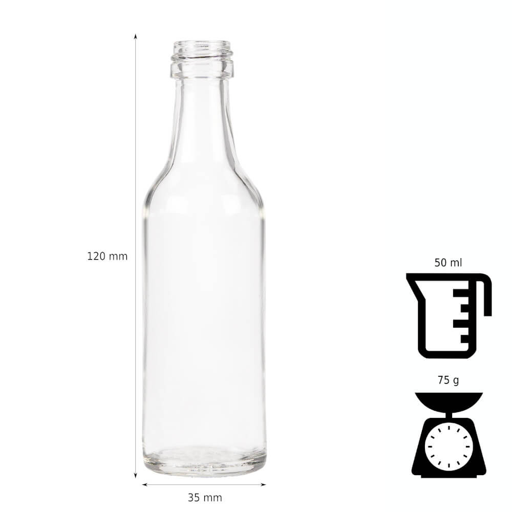 Sklenená fľaša 50ml 12cm MONOPOL megamix.sk