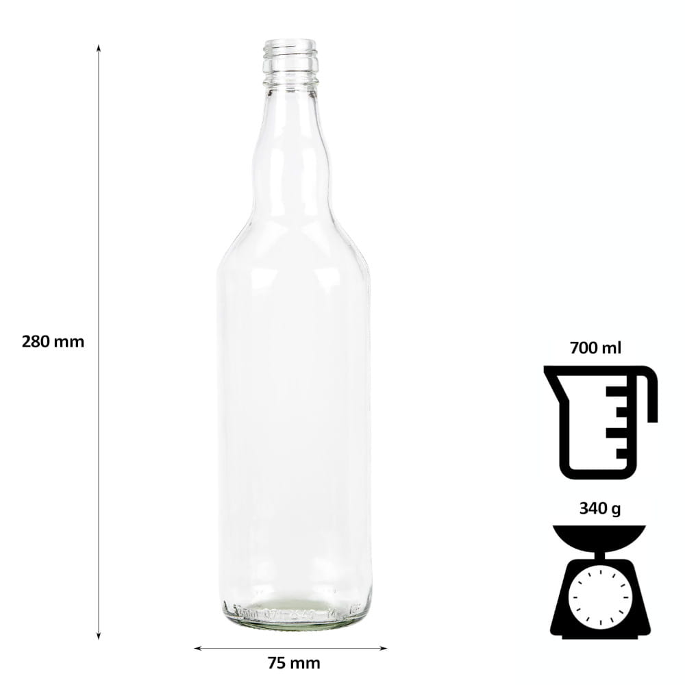 Sklenená fľaša 700ml 28cm MONOPOL megamix.sk