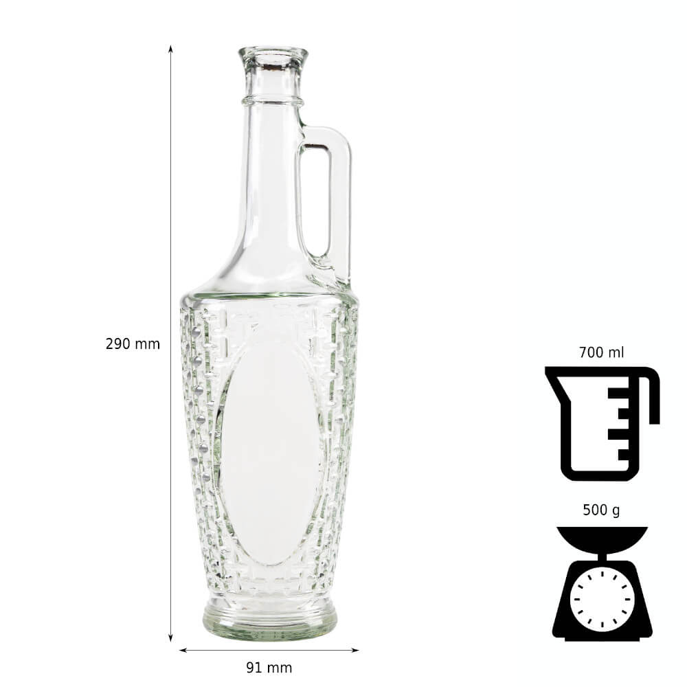 Sklenená fľaša 700ml 29cm GALICIA megamix.sk