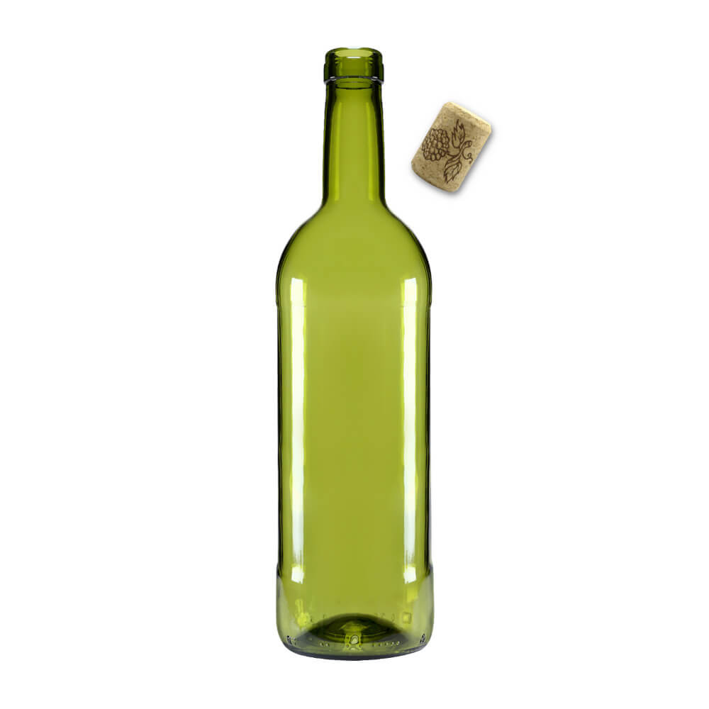 Sklenená fľaša na víno 750ml 29cm olivová megamix.sk