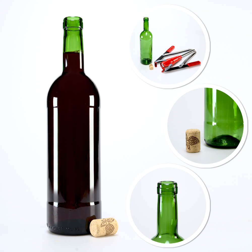 Sklenená fľaša na víno 750ml 29cm zelená megamix.sk