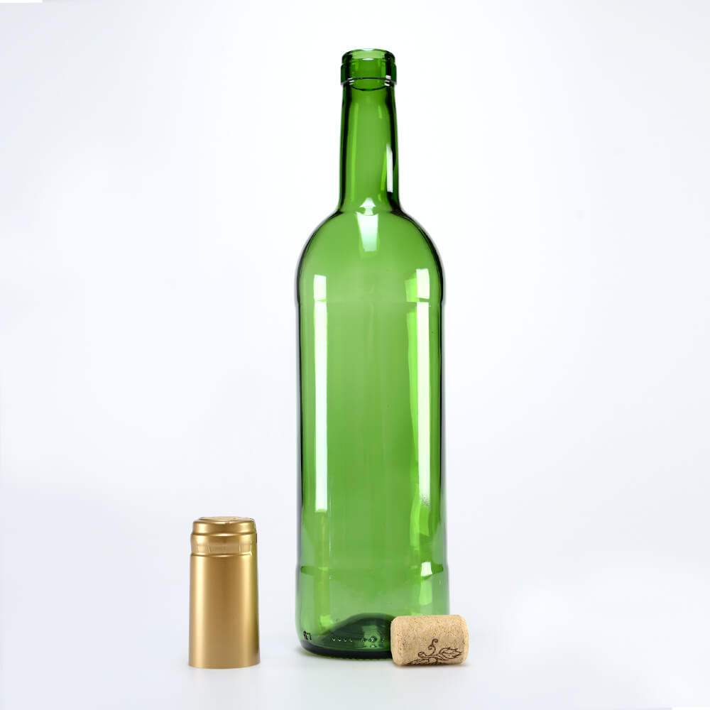 Sklenená fľaša na víno 750ml 29cm zelená megamix.sk