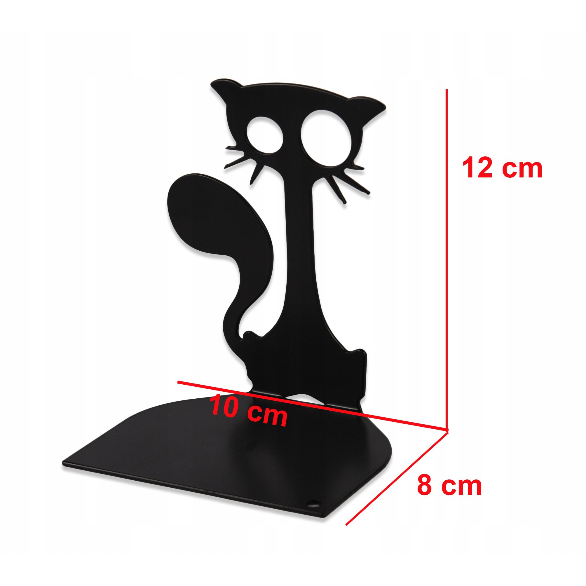stojan na knihy kovový 10x12x8cm čierna mačka megamix.sk