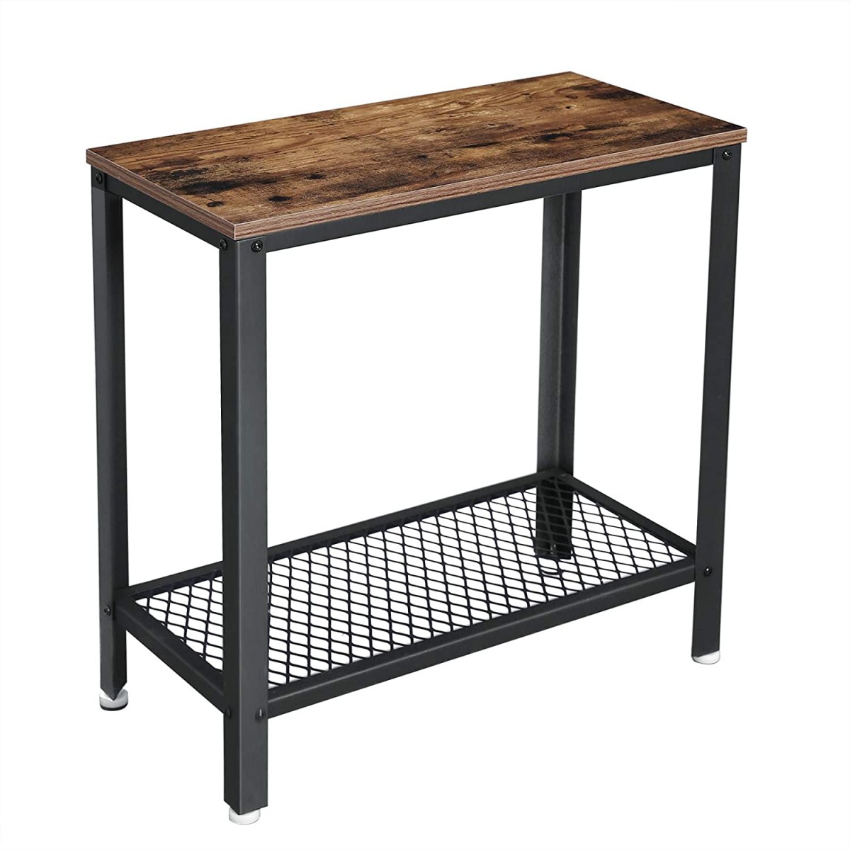 stolík 60x30x60cm s policou hnedý drevo kov megamix.sk