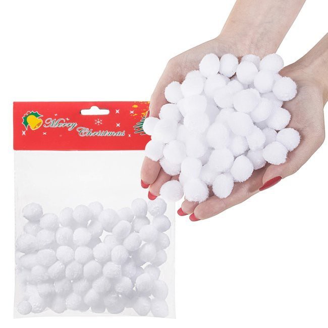 umelé snehové ozdobné guličky 100g 1,8cm megamix.sk