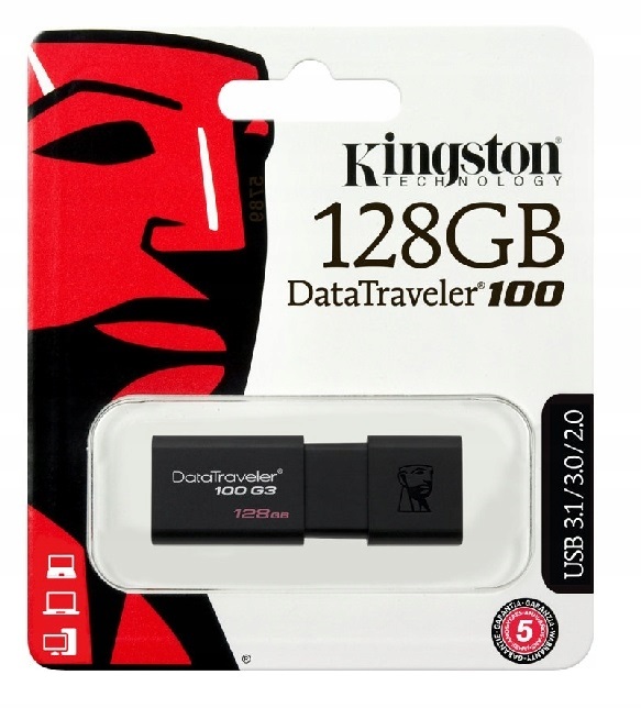 USB kľúč KINGSTON PENDRIVE MEMORY DT100 G3 USB 3.0 128 GB megamix.sk