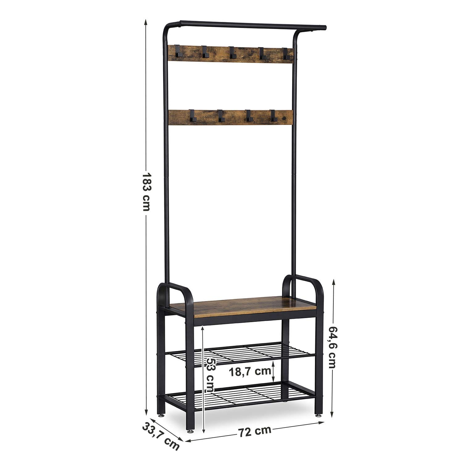 vešiak na šaty so sedadlom a úložným priesorom 72x33x183cm megamix.sk