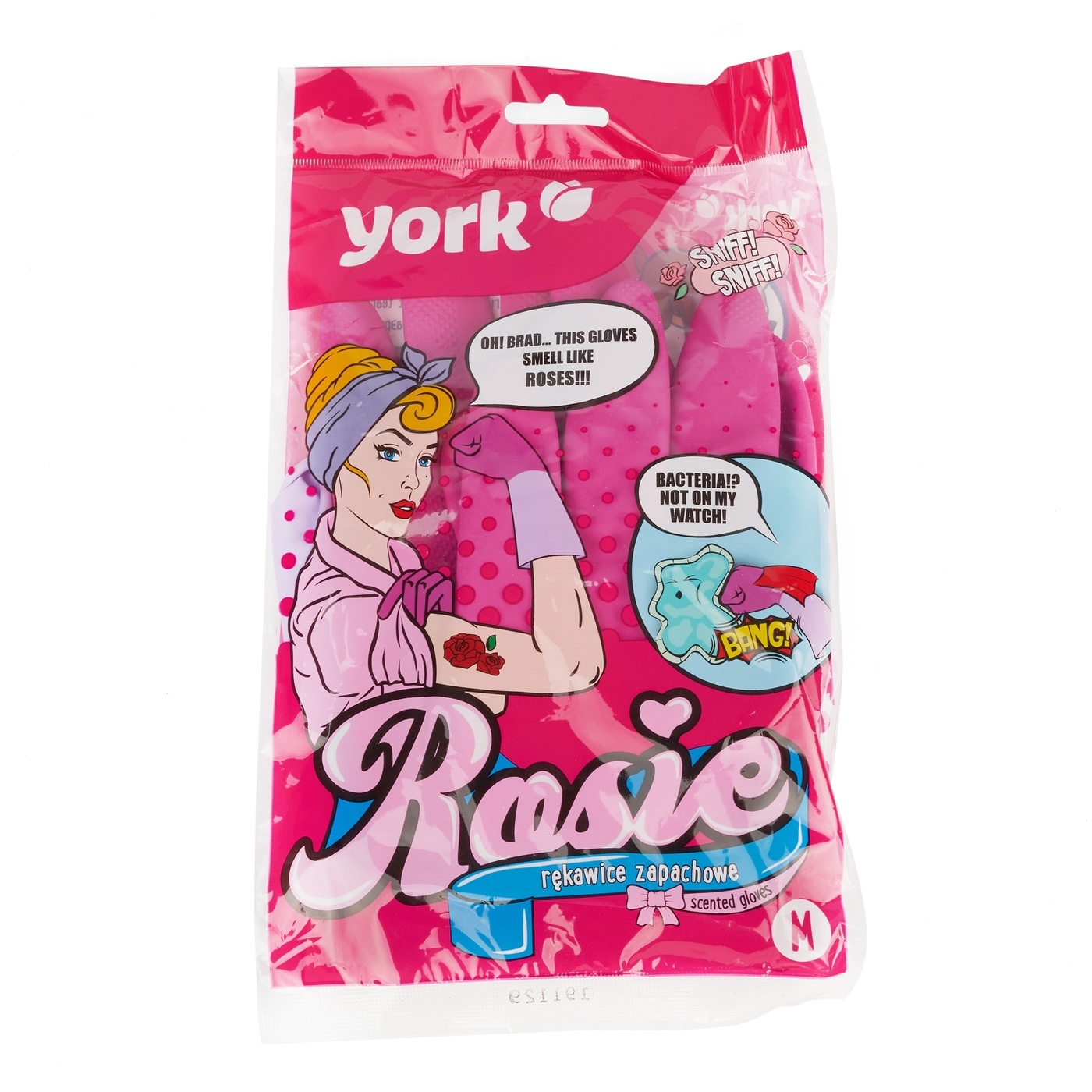 Voňavé gumené rukavice York Rosie veľkosť S