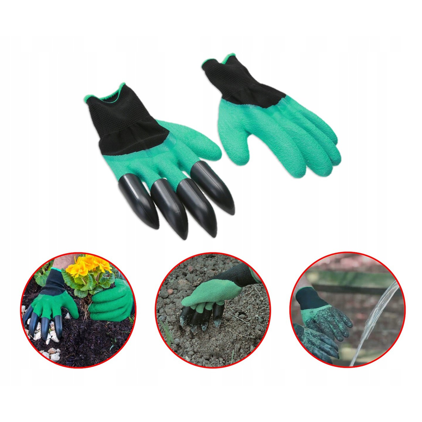 záhradné rukavice s pazúrmi na hrabanie univerzálna veľkosť megamix.sk