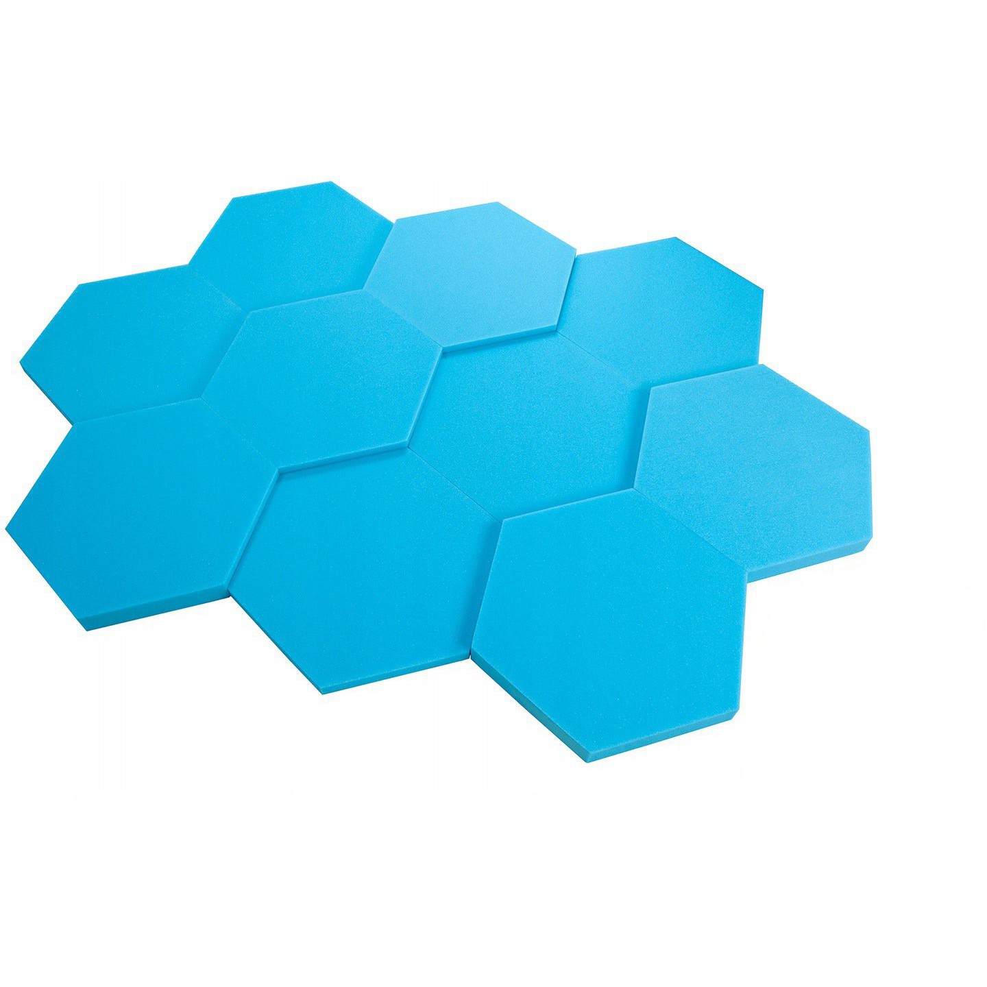 Akustický panel Hexagon modrá 50x50cmx3cm samozhášavá nehorľavá pena megamix