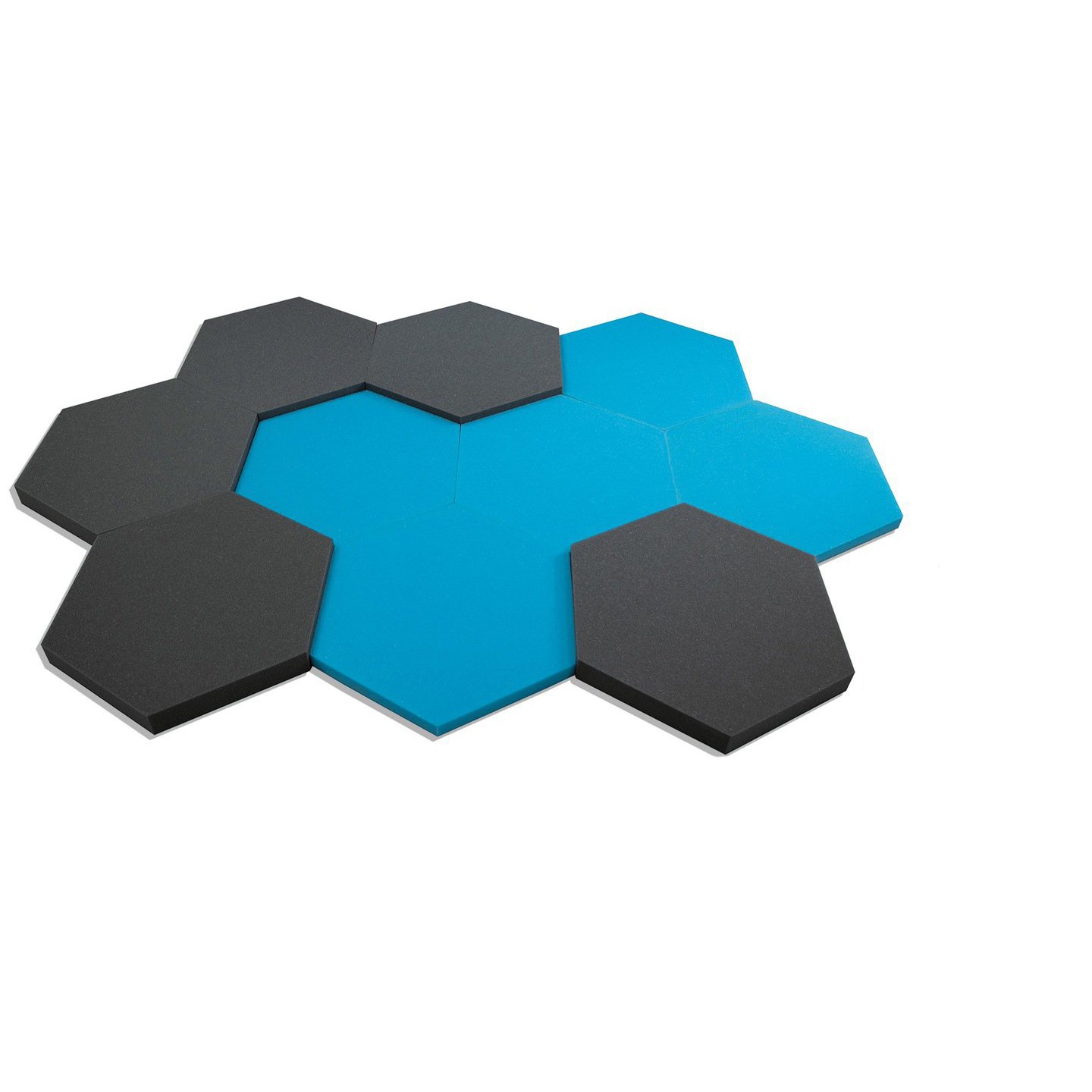Akustická samozhášavá pena Hexagon modrá 50x50cmx5cm megamix
