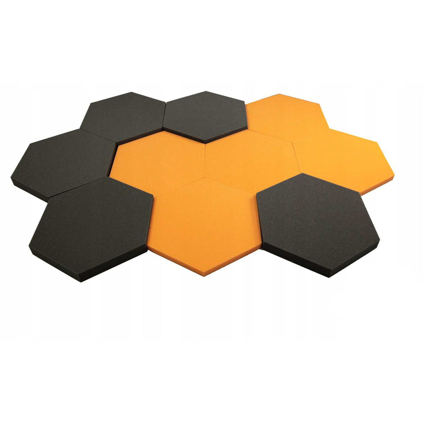 Akustický panel Hexagon oranžový 50x50x3cm samozhášavá nehorľavá pena megamix