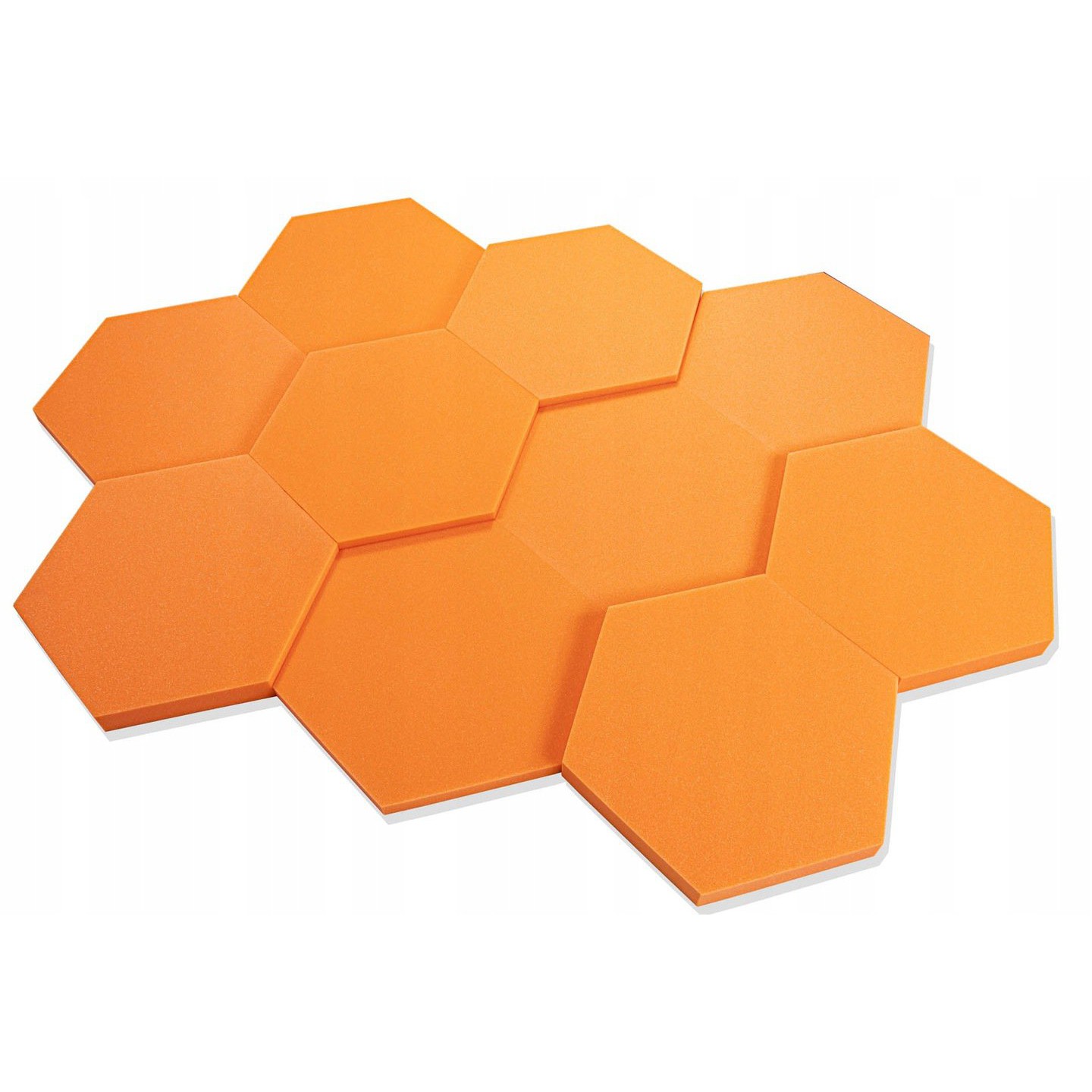 Akustický panel Hexagon oranžový 50x50x3cm samozhášavá nehorľavá pena megamix