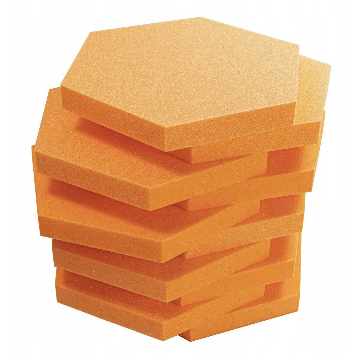 Akustický panel Hexagon oranžový 50x50x3cm samozhášavá nehorľavá pena megamix