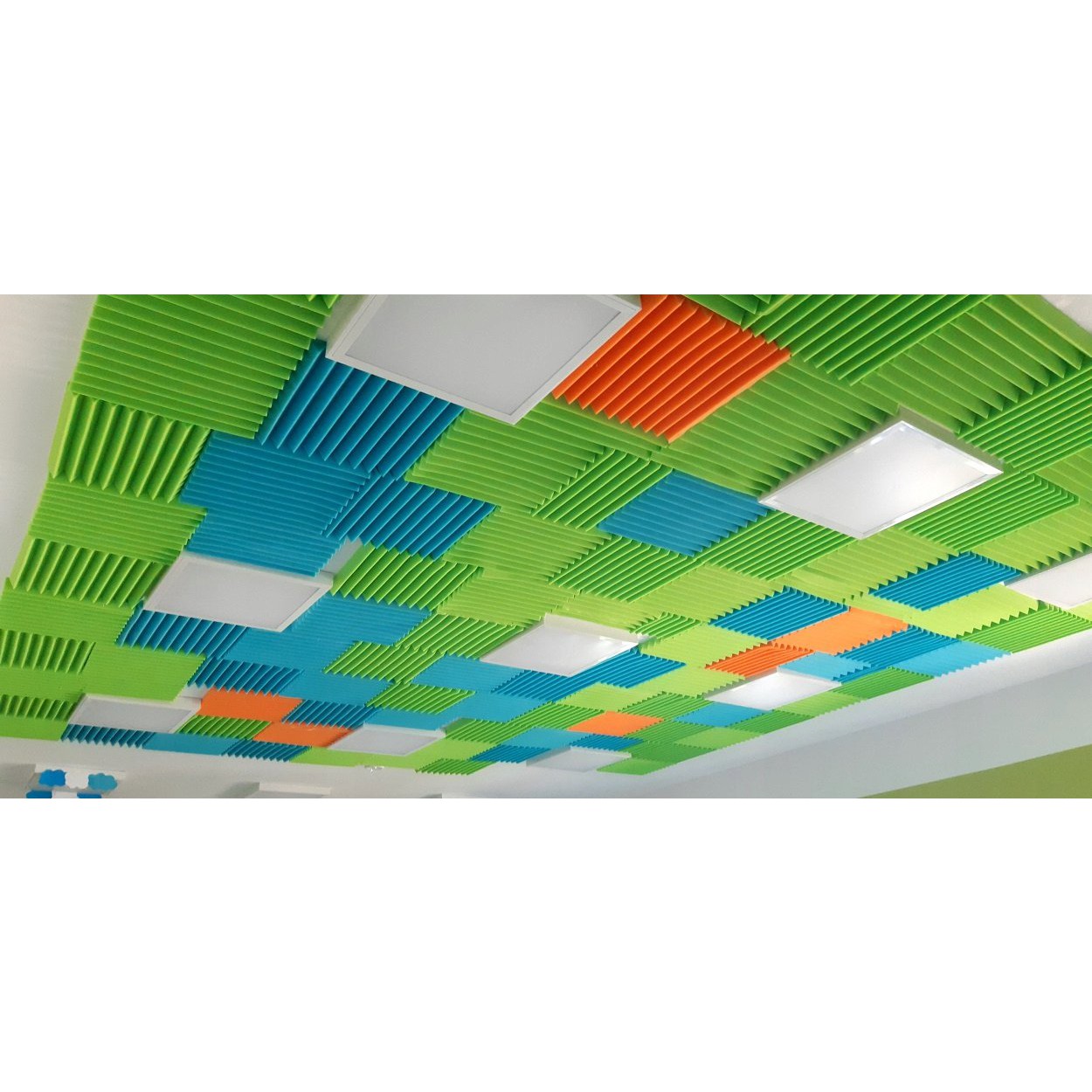 Akustický panel 50x50x5cm modrý samozhášavý nehorľavý megamix