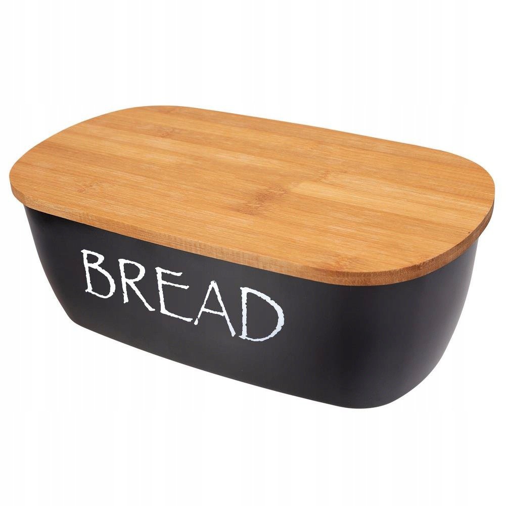 chlebník s bambusovou doskou čierny BREAD megamix.sk