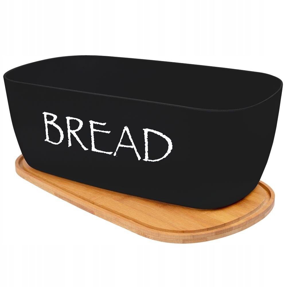 chlebník s bambusovou doskou čierny BREAD megamix.sk