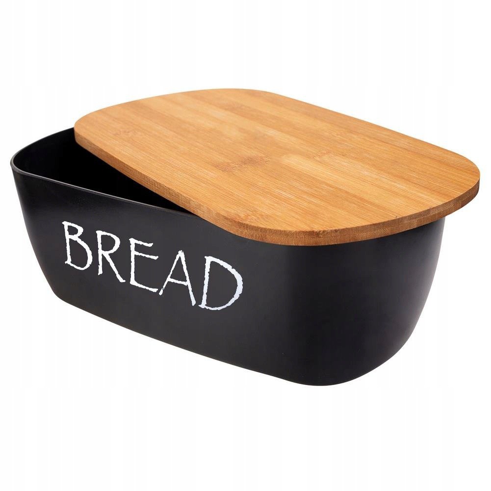 chlebník s bambusovou doskou čierny BREAD megamix.sk