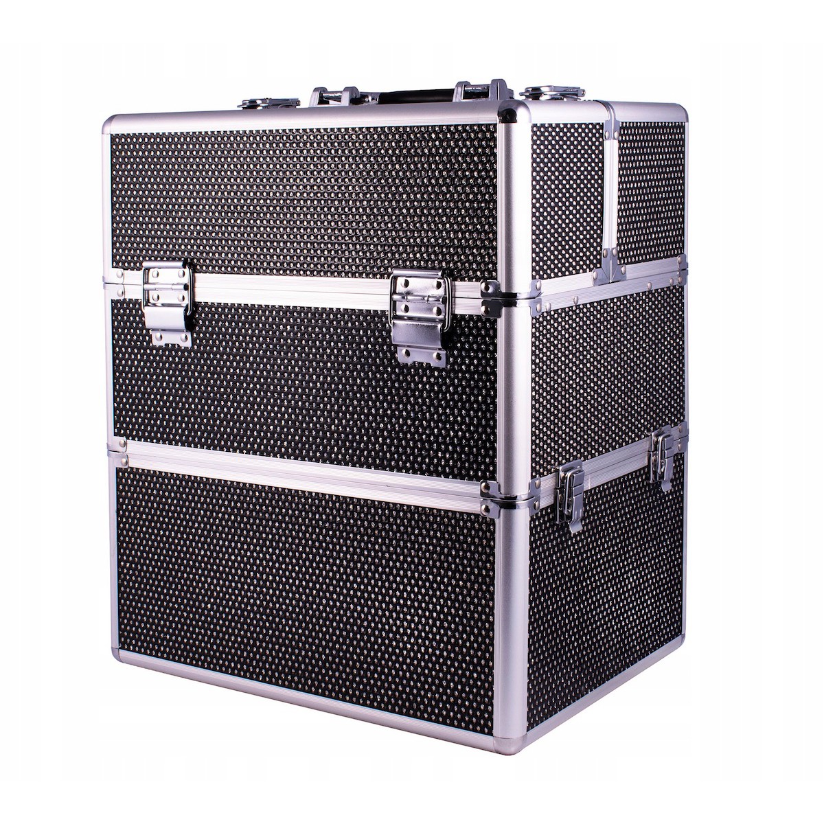 kozmetický kufrík rozkladací 34x25x42cm Makeup Box XL čierny megamix.sk
