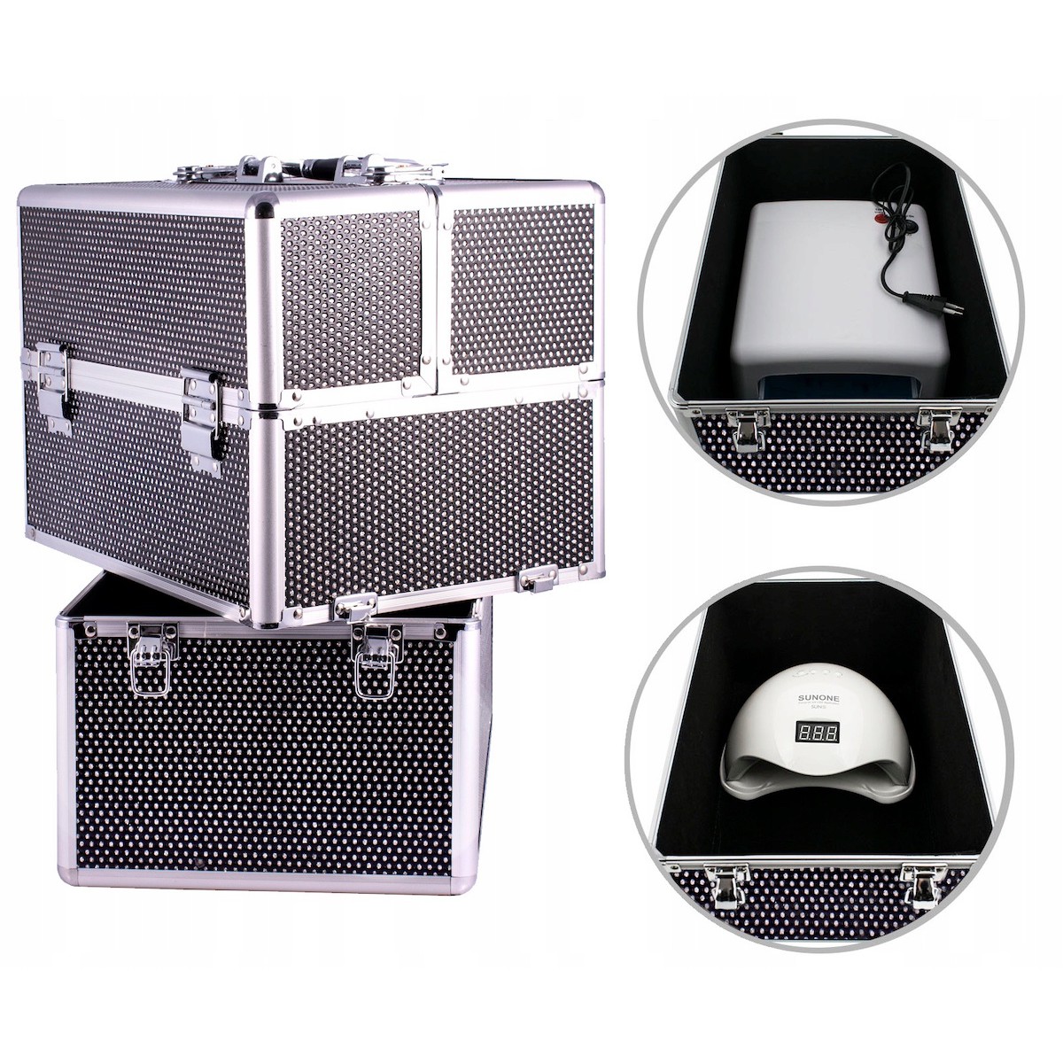 kozmetický kufrík rozkladací 34x25x42cm Makeup Box XL čierny megamix.sk