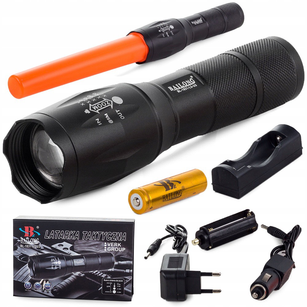 LED baterka ZOOM AAA 13cm čierna taktická megamix.sk