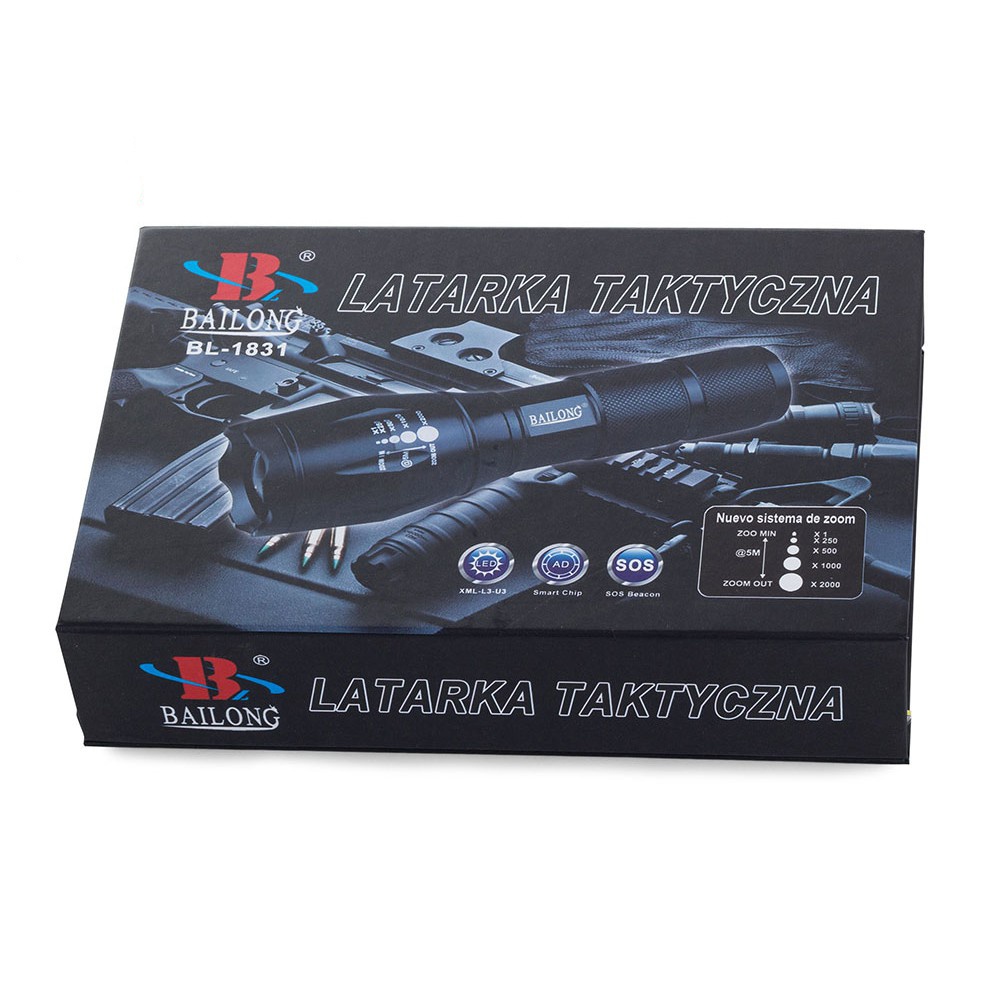 LED baterka ZOOM AAA 13cm čierna taktická megamix.sk