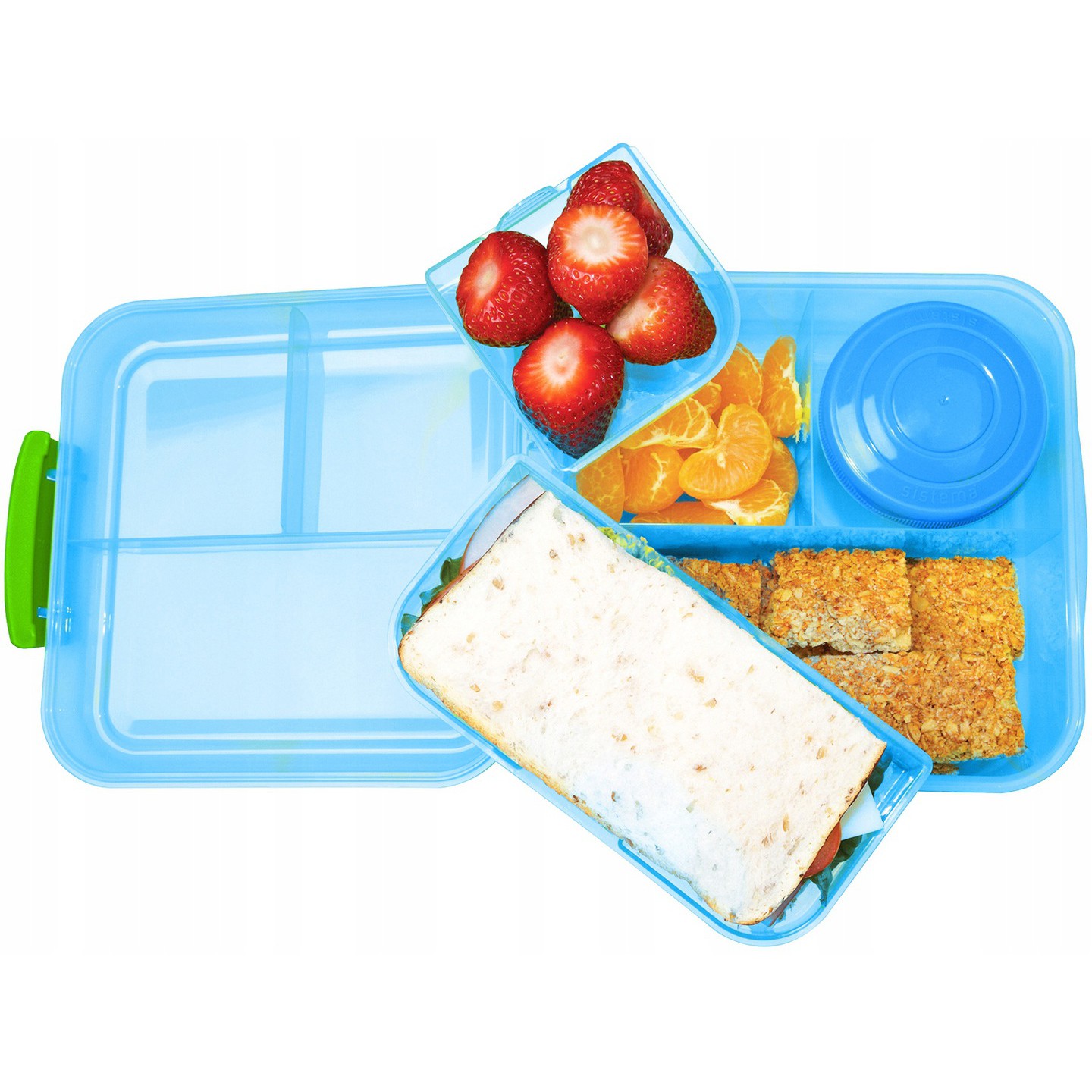 Obedár malý lunchbox 5 priehradiek modrý pre deti do školy megamix.sk