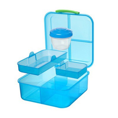 Obedár malý lunchbox 5 priehradiek modrý pre deti do školy megamix.sk