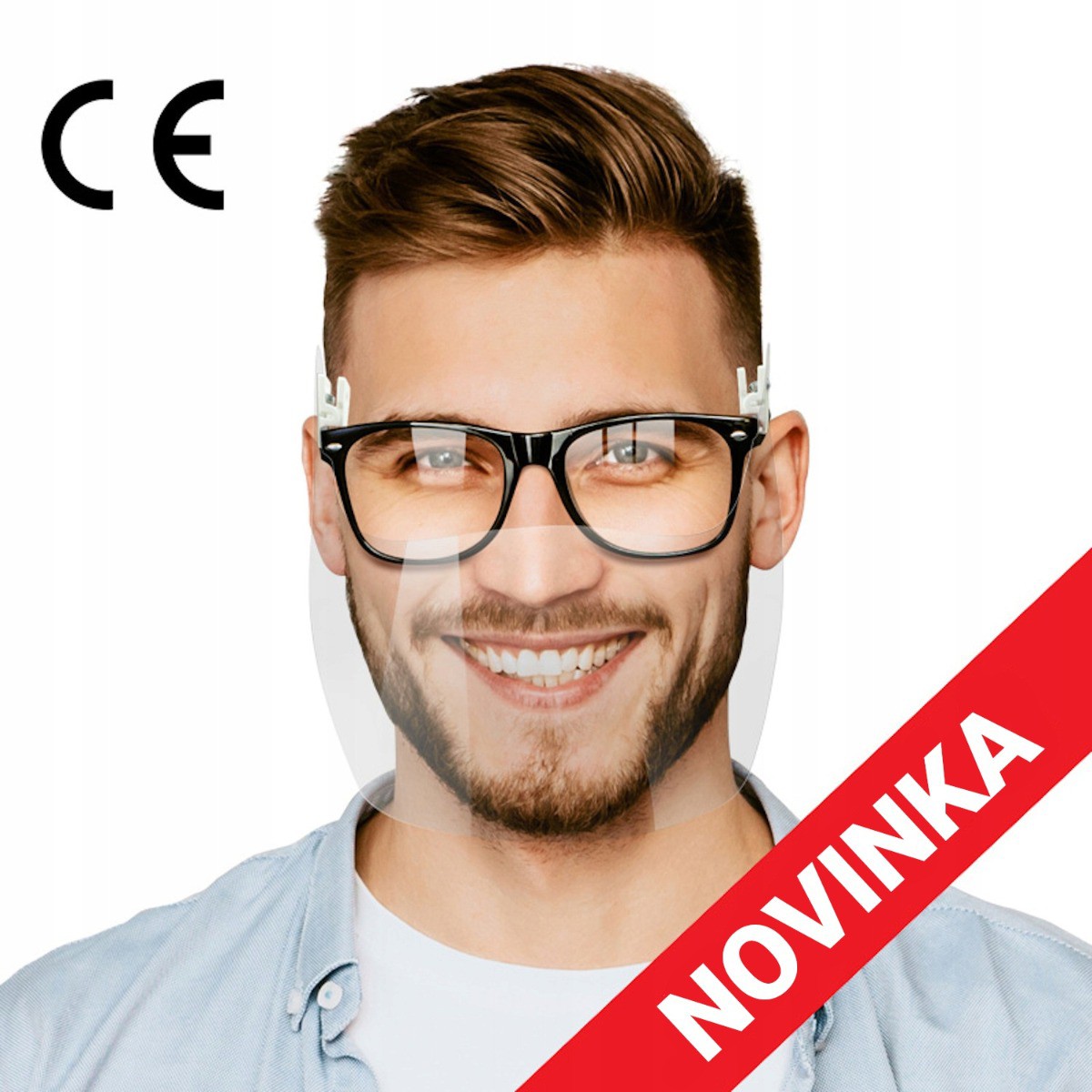 Ochranný kryt na tvár na okuliare priehľadný štít megamix.sk
