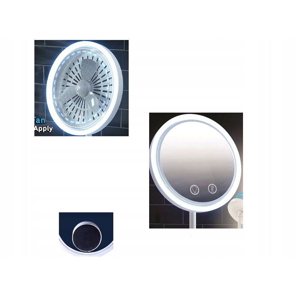 Osvetlené LED zrkadlo 5x 7,5cm s ventilátorom megamix.sk