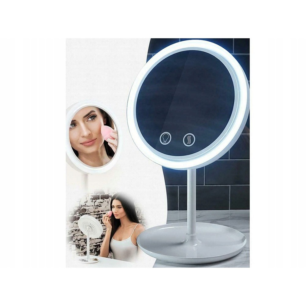 Osvetlené LED zrkadlo 5x 7,5cm s ventilátorom megamix.sk