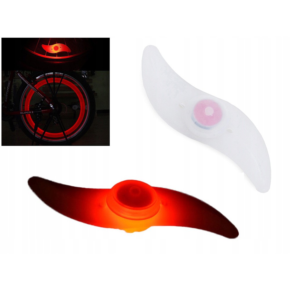 Osvetlenie LED na kolesá bicykla červené 13x4cm megamix.sk