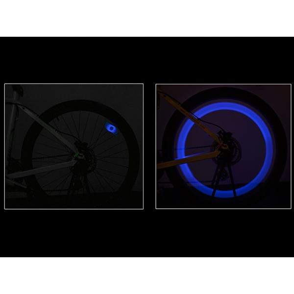 Osvetlenie LED na kolesá bicykla modré 13x4cm megamix.sk