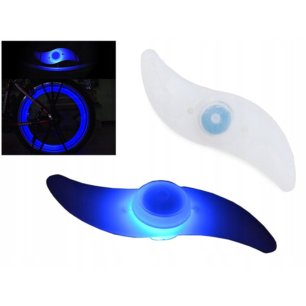 Osvetlenie LED na kolesá bicykla modré 13x4cm megamix.sk