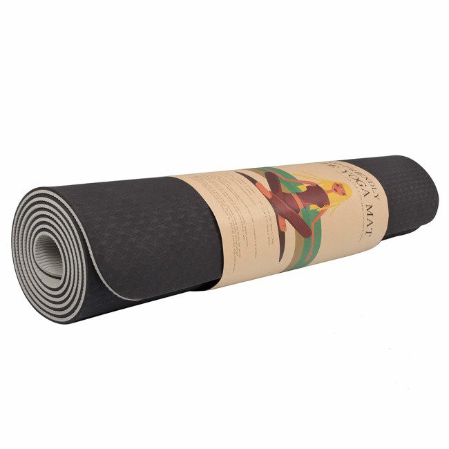 podložka na cvičenie joga fitness 183x61cm 6mm čierna sivá megamix.sk