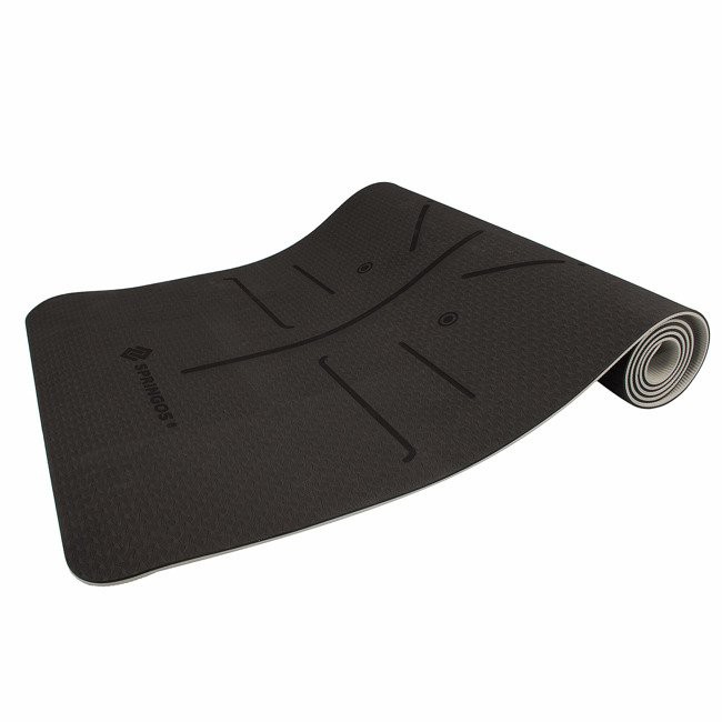 podložka na cvičenie joga fitness 183x61cm 6mm čierna sivá megamix.sk