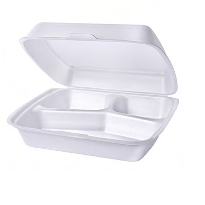 polystyrénový obal na obed 125ks 3-dielny 235x205x65mm megamix.sk