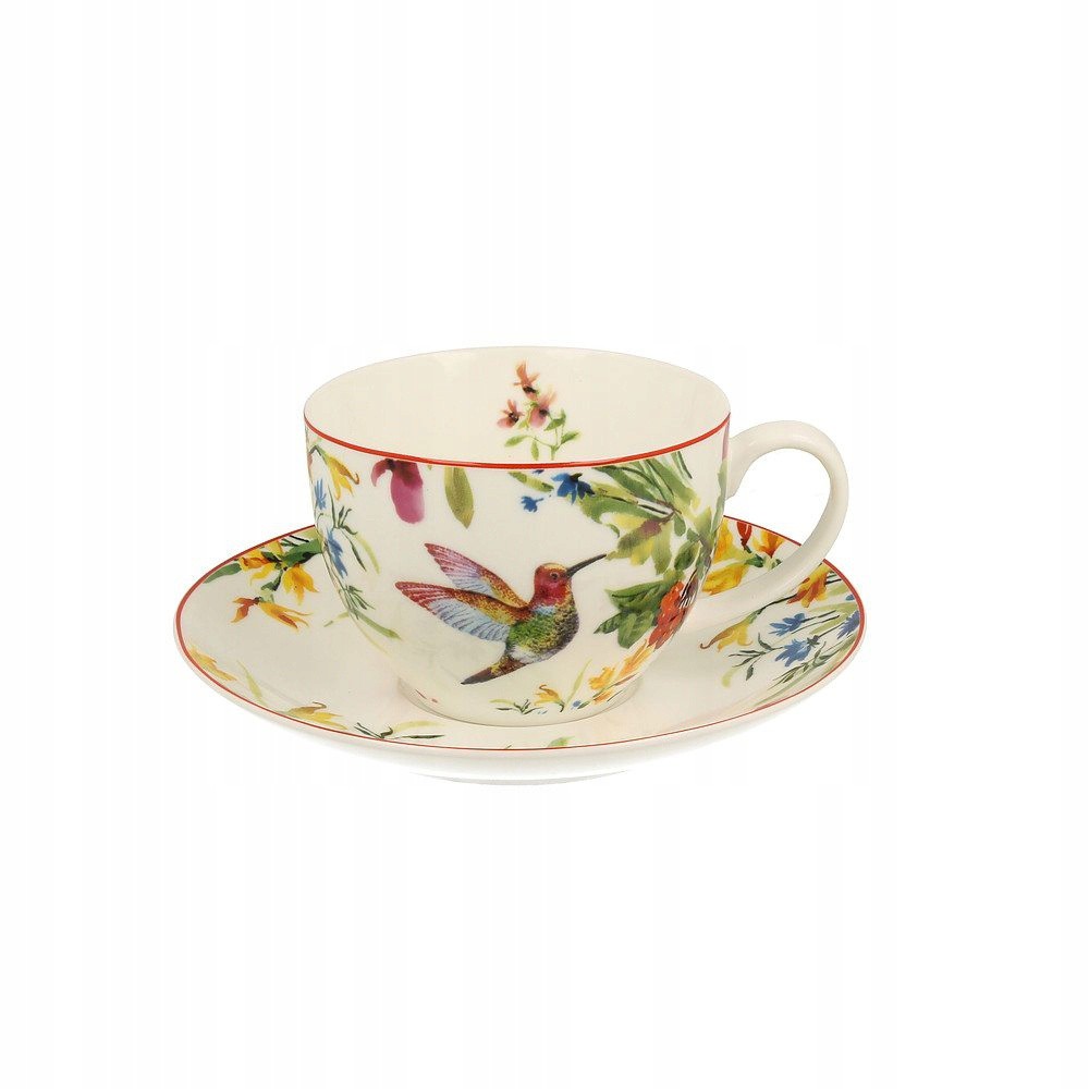 Porcelánová šálka na kávu čaj kvety kolibrík 250ml megamix.sk