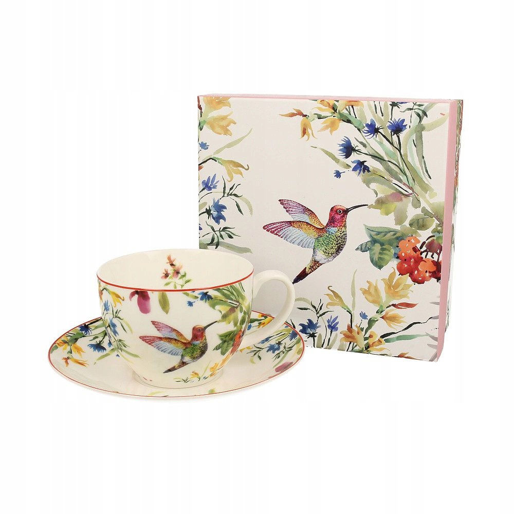 Porcelánová šálka na kávu čaj kvety kolibrík 250ml megamix.sk