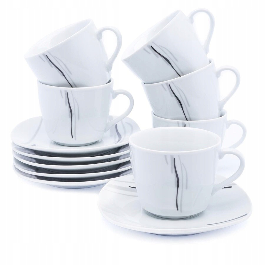 porcelánové šálky na kávu s podšálkami 6ks megamix.sk